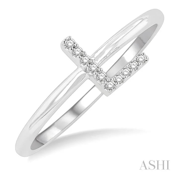 Block 'L' Initial Diamond Ring