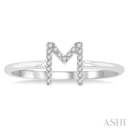 Block 'M' Initial Diamond Ring