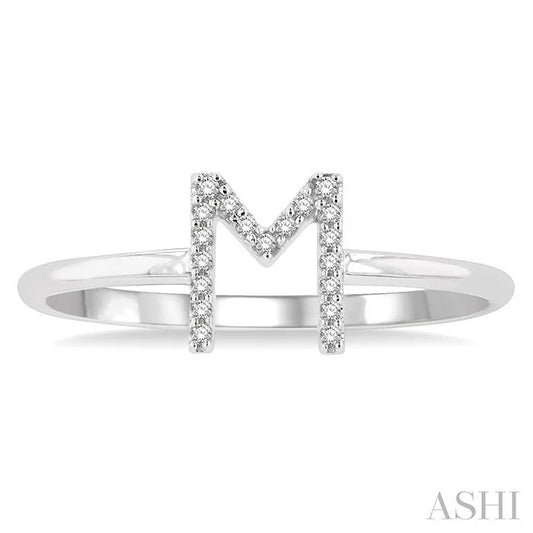 Block 'M' Initial Diamond Ring