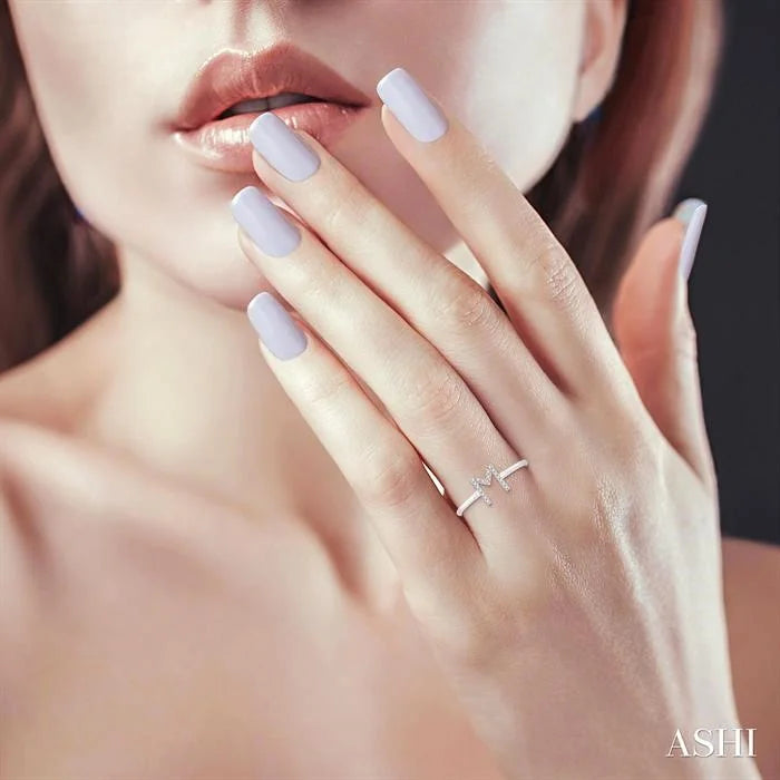 Block 'M' Initial Diamond Ring