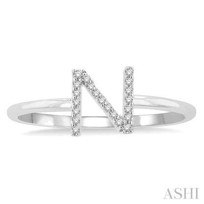 Block 'N' Initial Diamond Ring