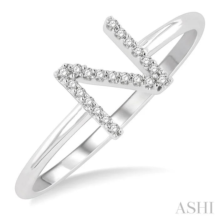 Block 'N' Initial Diamond Ring