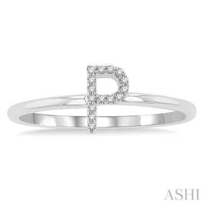 Block 'P' Initial Diamond Ring