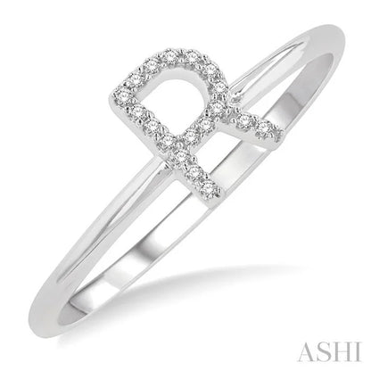 Block 'R' Initial Diamond Ring