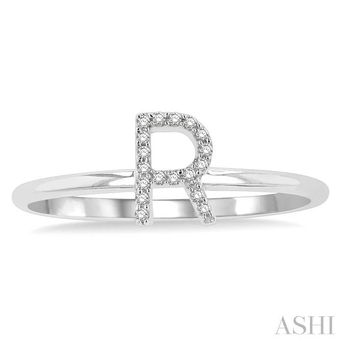 Block 'R' Initial Diamond Ring