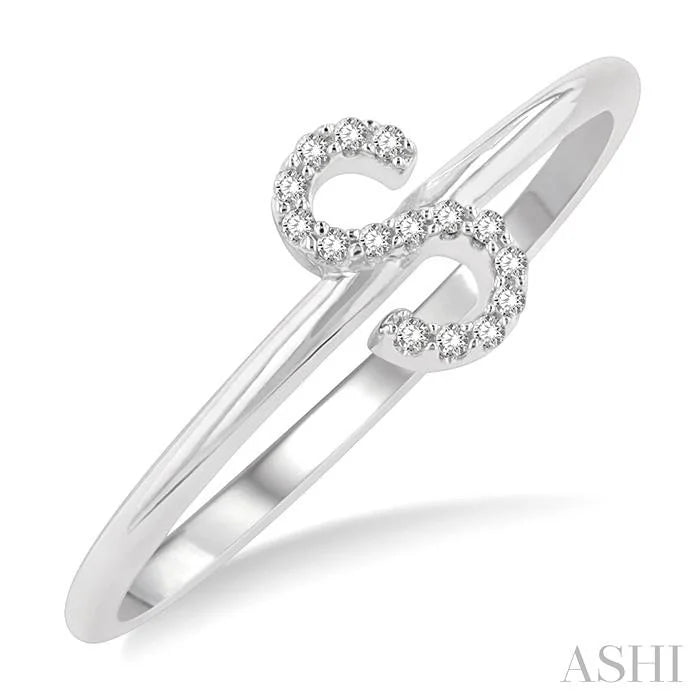 Block 'S' Initial Diamond Ring
