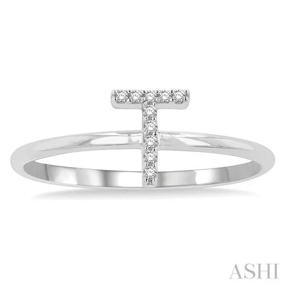 Block 'T' Initial Diamond Ring