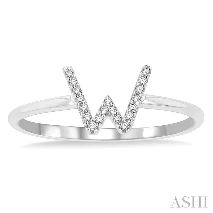 Block 'W' Initial Diamond Ring