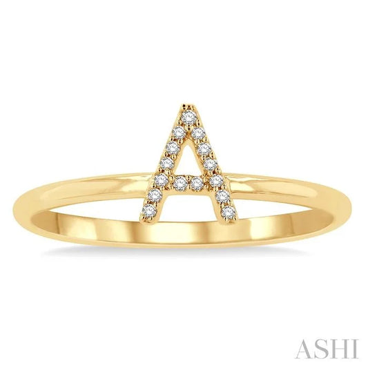 Block 'A' Initial Diamond Ring
