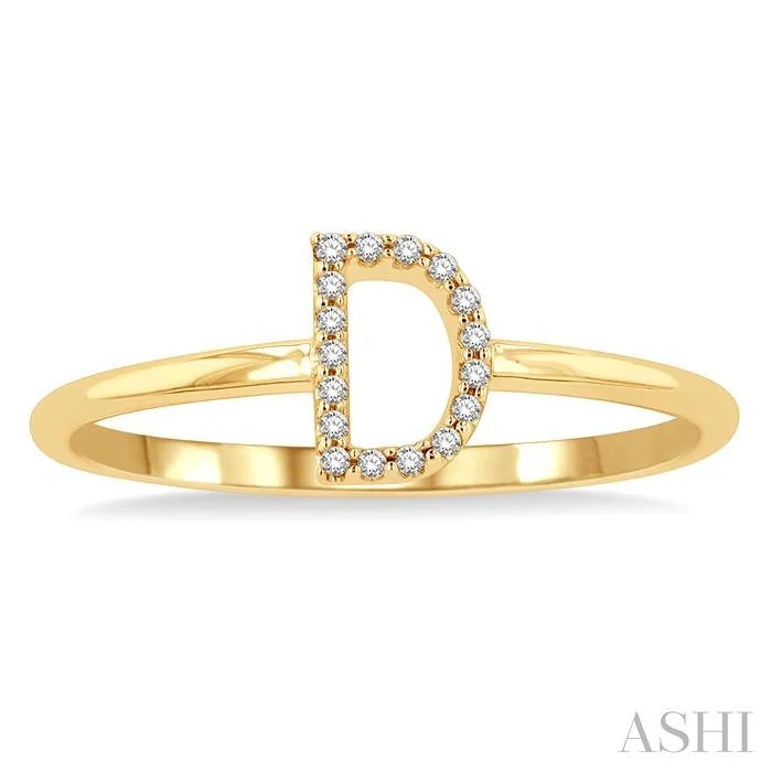 Block 'D' Initial Diamond Ring