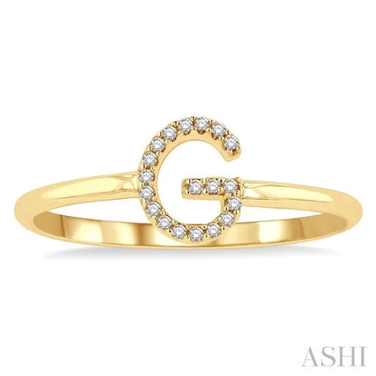 Block 'G' Initial Diamond Ring