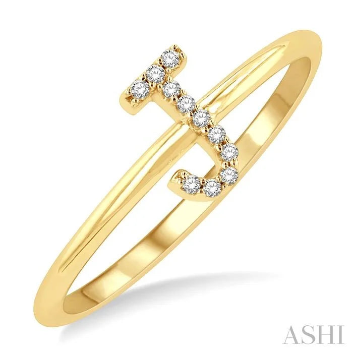 Block 'J' Initial Diamond Ring