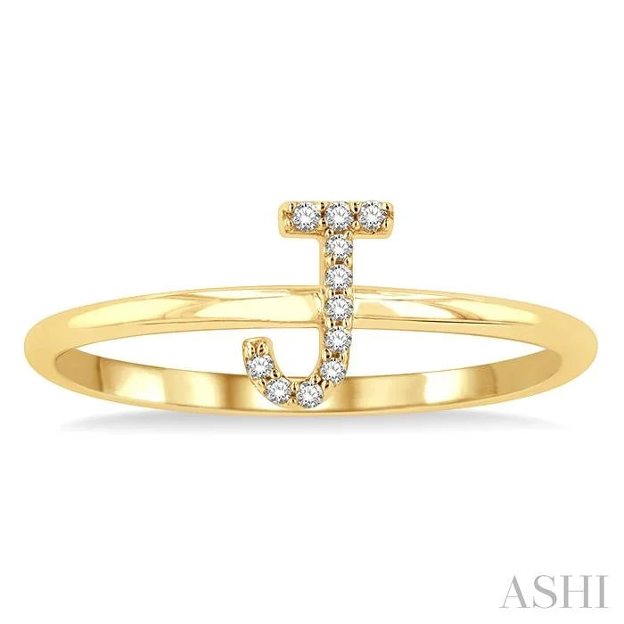 Block 'J' Initial Diamond Ring