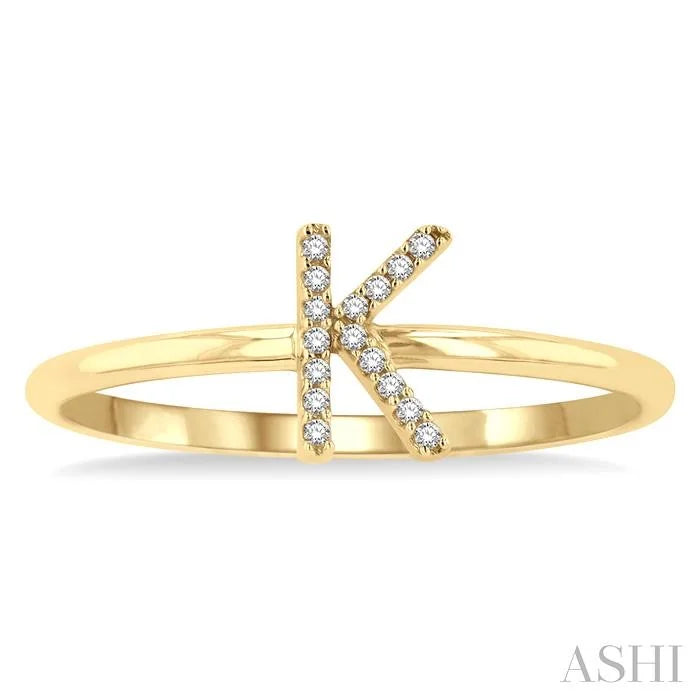 Block 'K' Initial Diamond Ring