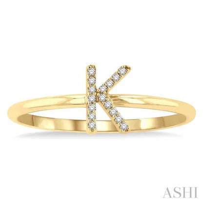 Block 'K' Initial Diamond Ring