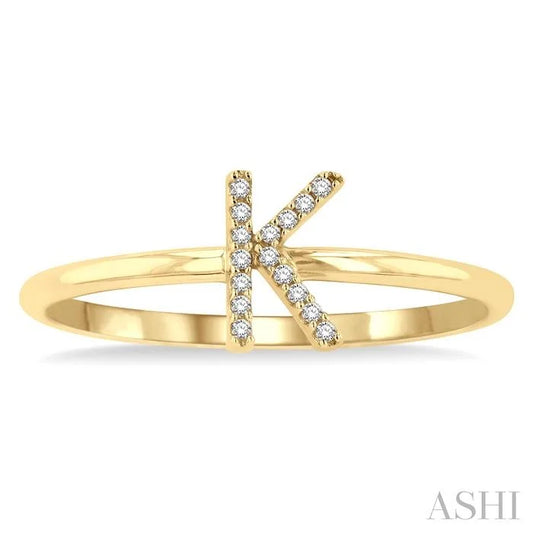Block 'K' Initial Diamond Ring