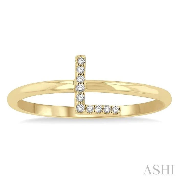 Block 'L' Initial Diamond Ring