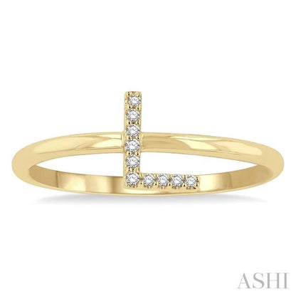 Block 'L' Initial Diamond Ring
