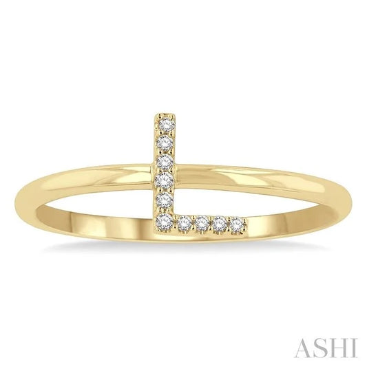 Block 'L' Initial Diamond Ring
