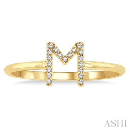 Block 'M' Initial Diamond Ring