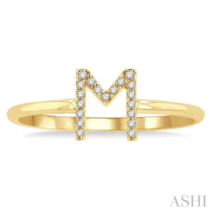 Block 'M' Initial Diamond Ring