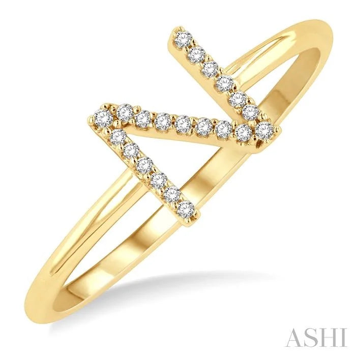 Block 'N' Initial Diamond Ring