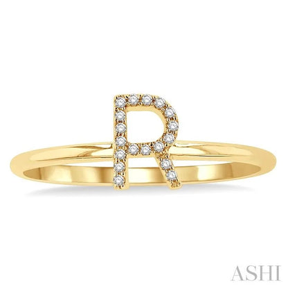 Block 'R' Initial Diamond Ring