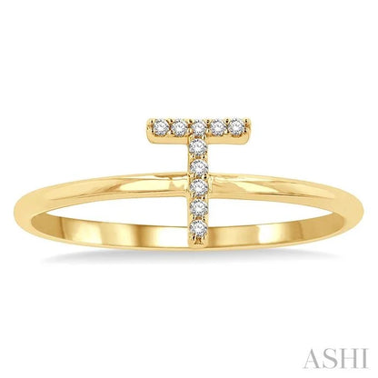 Block 'T' Initial Diamond Ring