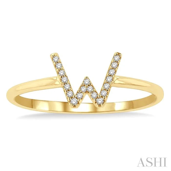 Block 'W' Initial Diamond Ring