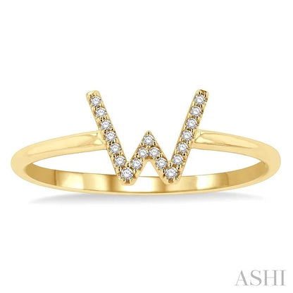 Block 'W' Initial Diamond Ring