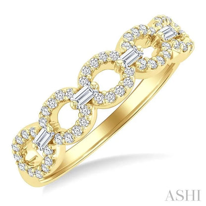 Stackable Oval Shape Link Diamond Fashion Band