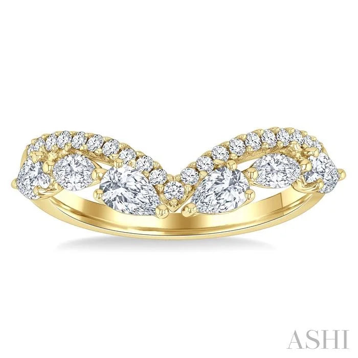 Mixed Shape Chevron Diamond Ring