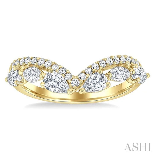 Mixed Shape Chevron Diamond Ring