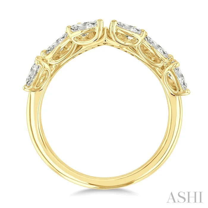 Mixed Shape Chevron Diamond Ring