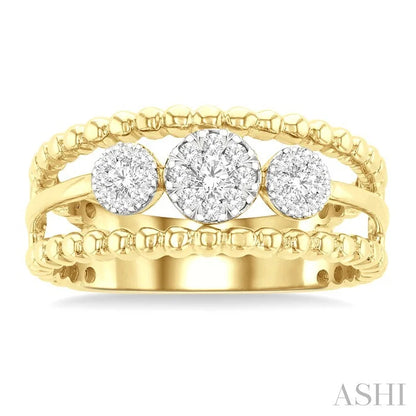 Bead Bijoux Round Shape Past Present & Future Lovebright Diamond Ring