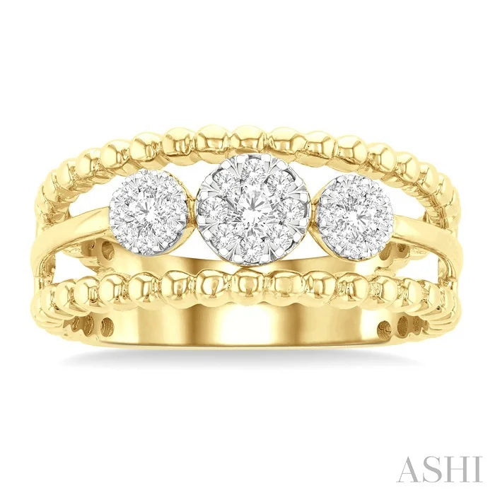 Bead Bijoux Round Shape Past Present & Future Lovebright Diamond Ring