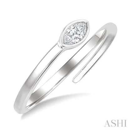 Marquise Shape Bezel Bypass Diamond Fashion Ring