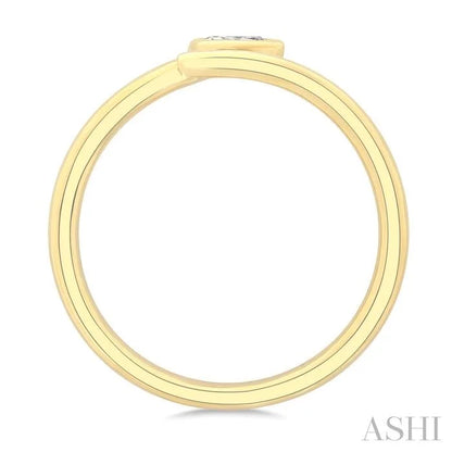 Pear Shape Bezel Bypass Diamond Fashion Ring