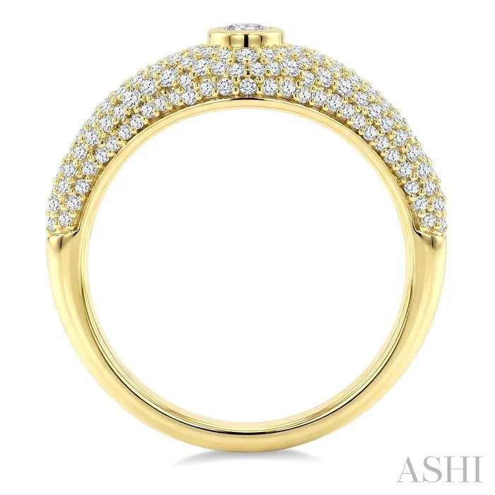 Pave-Set Marquise Shape Diamond Fashion Signet Ring