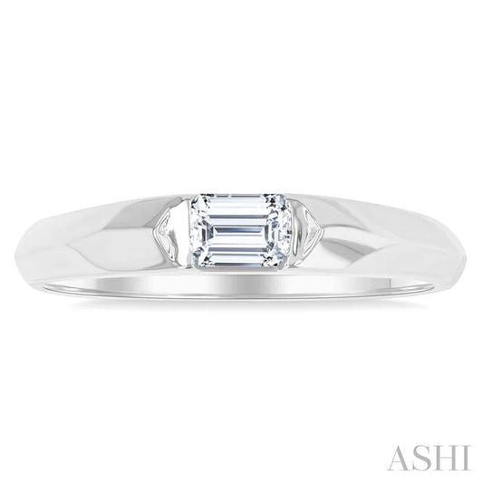 Emerald Shape East-West Diamond Ring