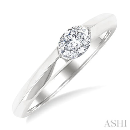 Oval Shape East-West Diamond Ring