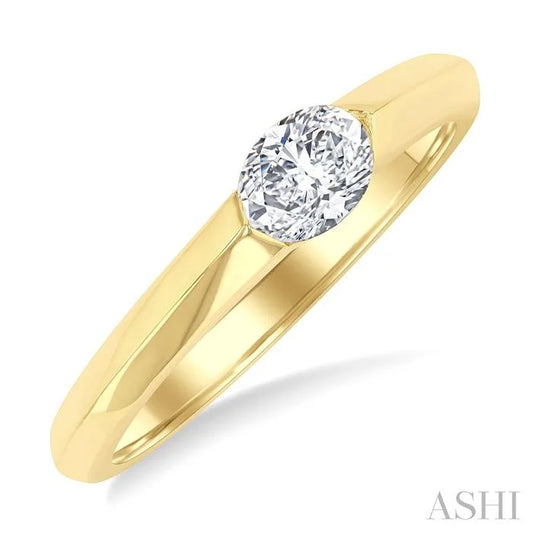 Oval Shape East-West Diamond Ring