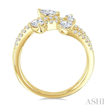 Mixed Shape Diamond Fashion Open Ring