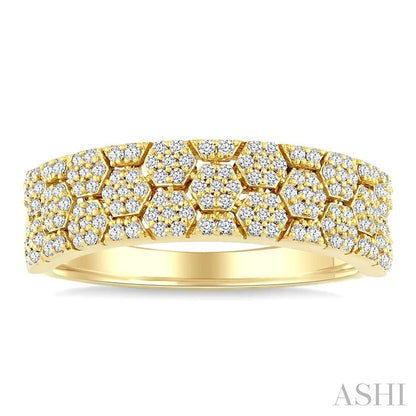Hexagon Shape Honeycomb Diamond Fashion Band
