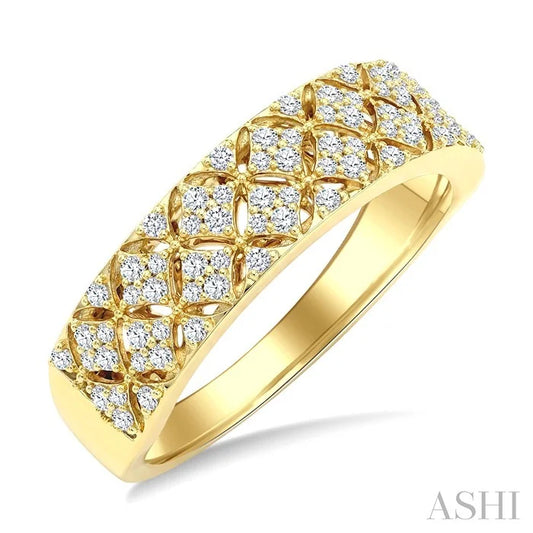 Kite Shape Honeycomb Diamond Fashion Band