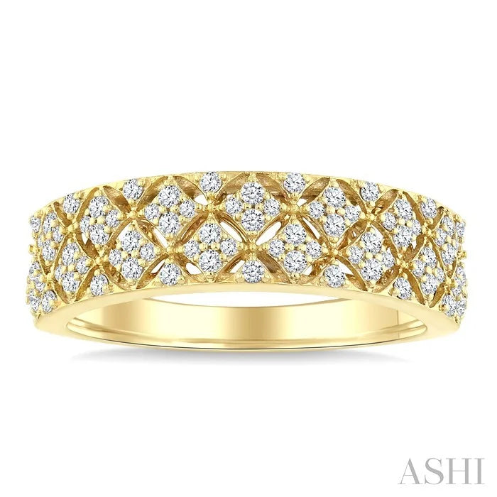 Kite Shape Honeycomb Diamond Fashion Band