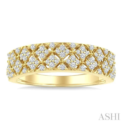 Kite Shape Honeycomb Diamond Fashion Band
