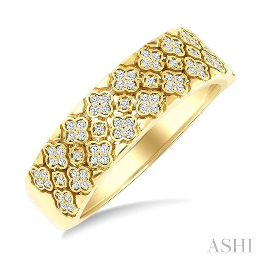 Clover Honeycomb Diamond Fashion Band