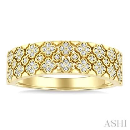 Clover Honeycomb Diamond Fashion Band