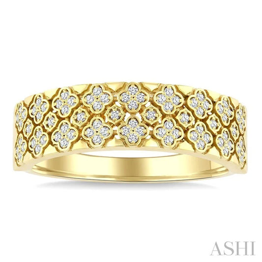 Clover Honeycomb Diamond Fashion Band